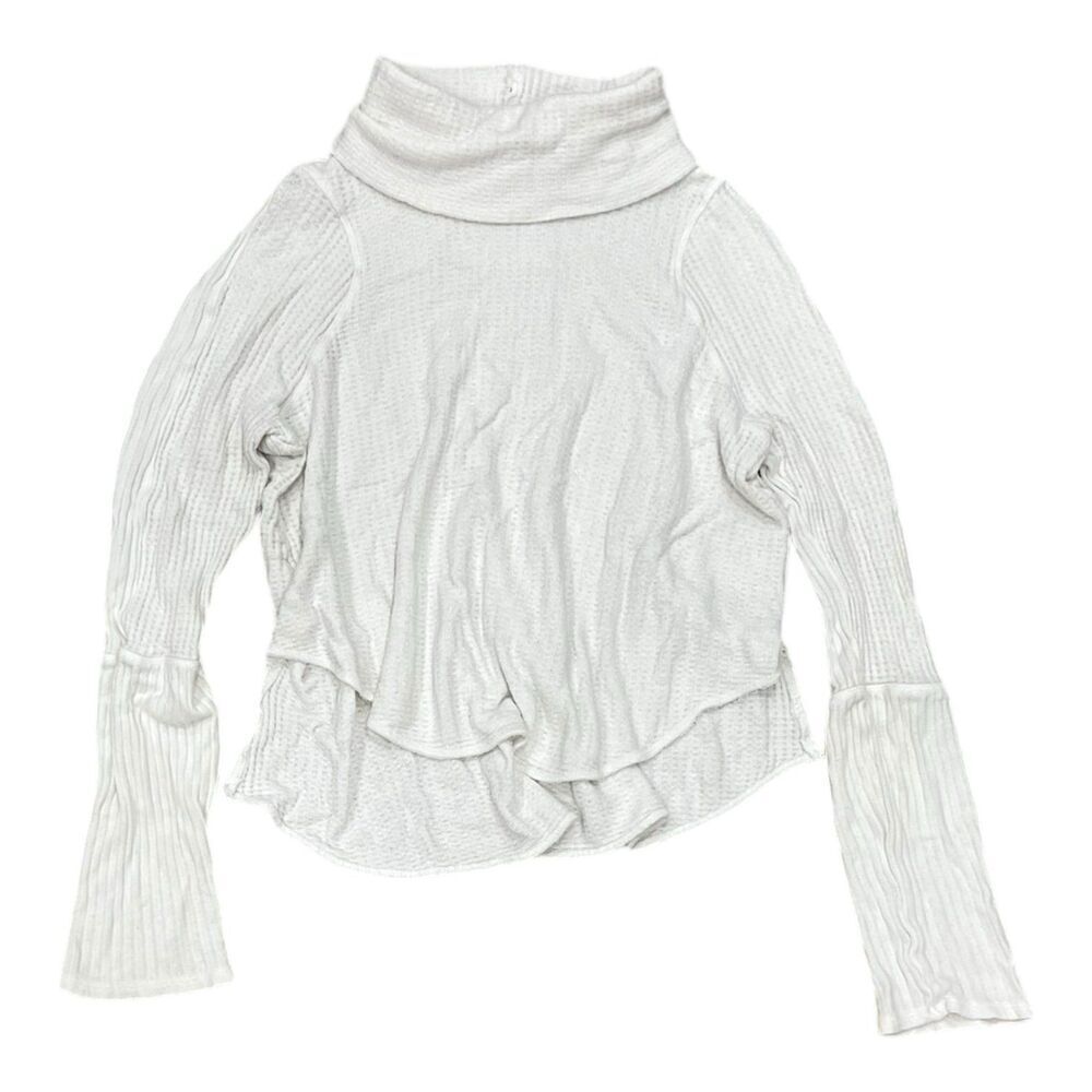 We The Free Ehite Waffle Knit Cowl Neck Sweater S